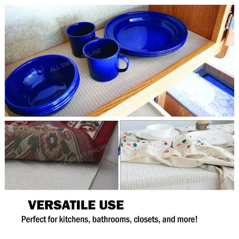 Non-Slip Mat Pvc Non-Adhesive Underlay Liner Kitchen Cabinet Drawer Carpet