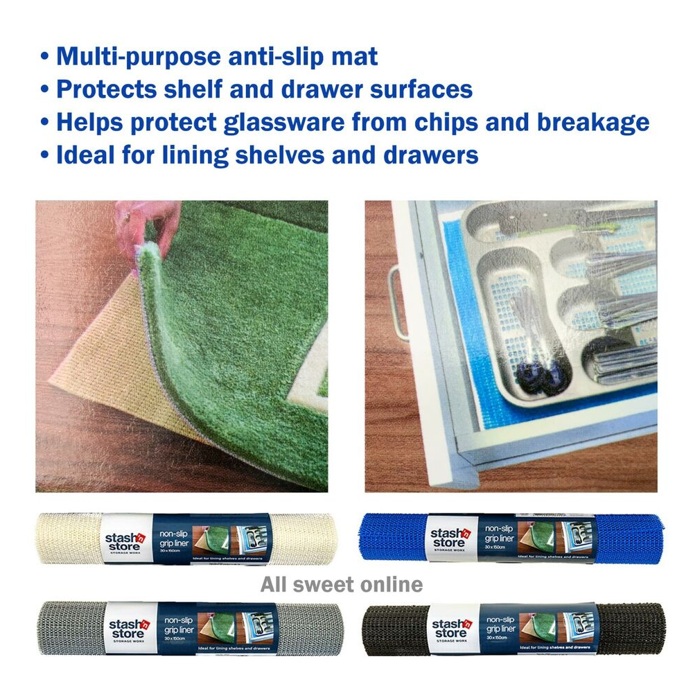 Non-Slip Mat Pvc Non-Adhesive Underlay Liner Kitchen Cabinet Drawer Carpet