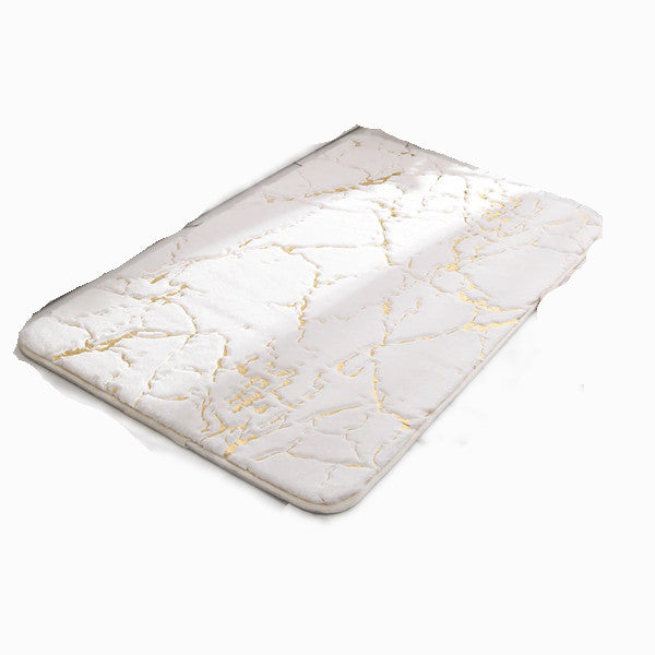 Non Slip Soft Thick Absorbent Marble Design Bathroom Mat