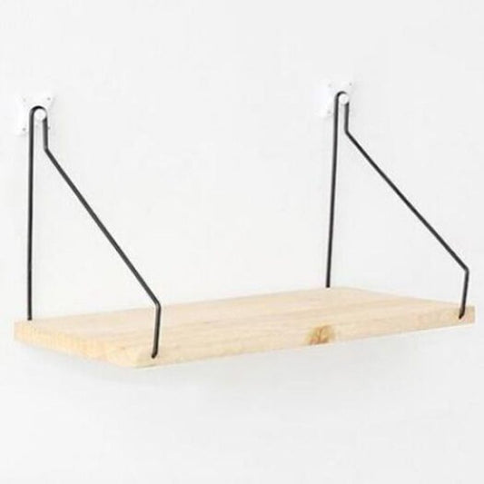 Nordic Style Wall Holder Solid Wood Shelving Panel Bedroom Living Room Dormitory Mounted Rack Peach