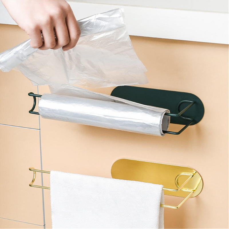 Nordic Iron Paper Towel Holder Wall Mounted Storage Rack Shelf Kitchen Tool