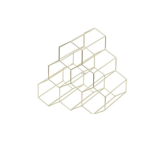 Nordic Modern Metal Hexagon Geometric Wine Rack