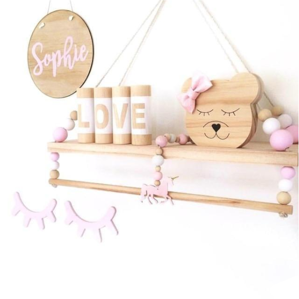 Nordic Style Beads Hanging Display Rack Wall Shelf
