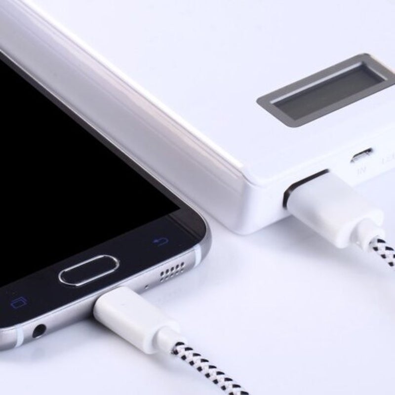 Nylon Fabric Round Data Micro Usb Charging Cable 3M White
