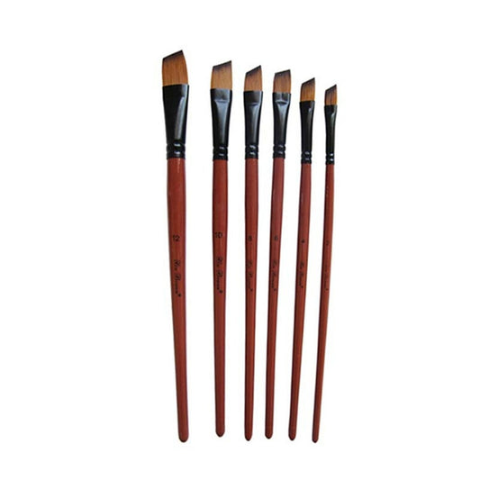 Nylon Hair Handle Watercolor Paint Brush Pen Set For Learning Oil Acrylic Painting Art Brushes Supplies 6 Pcsset