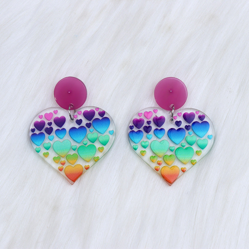 Veile Studios Valentines Day Rose Red Love Heart Earrings For Women