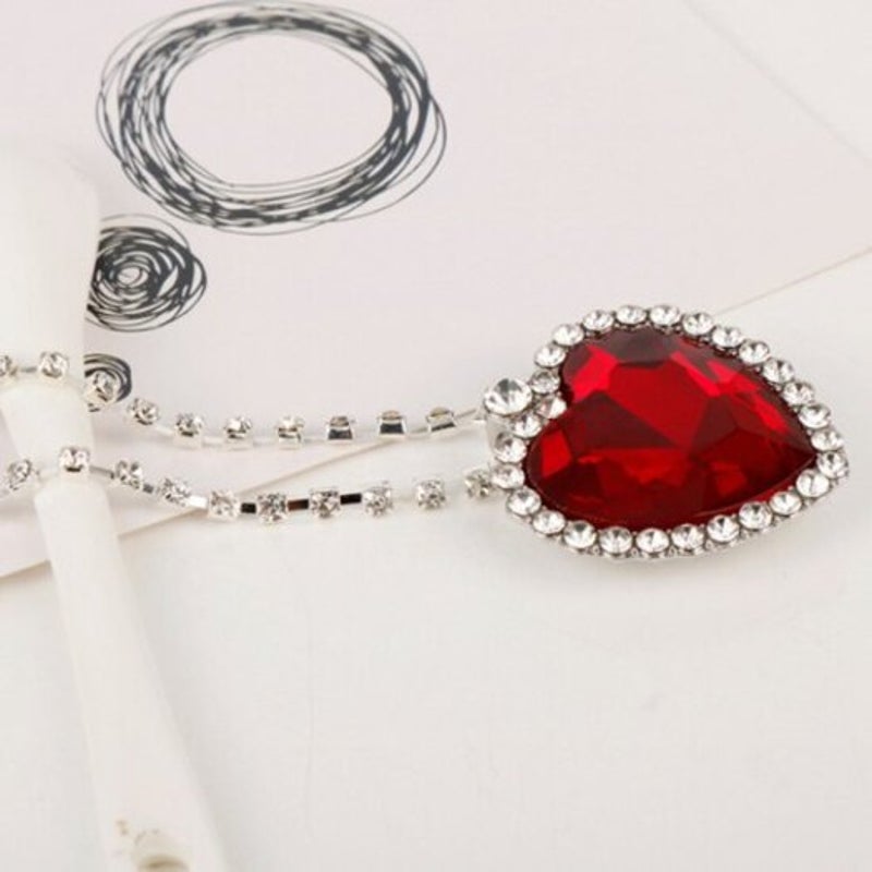 Veile Studios Ocean Star Love Fashion Diamond Crystal Pendant Necklace Cobalt Blue