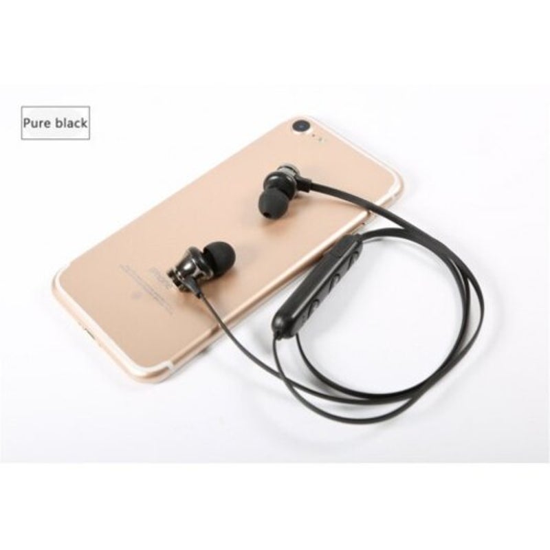 Earphone Wired In Magnet Exercise Sport Bluetooth Fresh Version Black