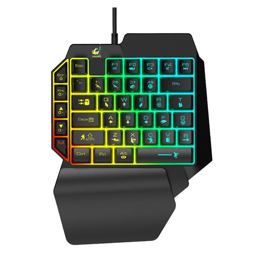One Handed Membrane Keyboard Wired Gaming Keypad With Led Backlight 35 Keys For Lolpubgcf