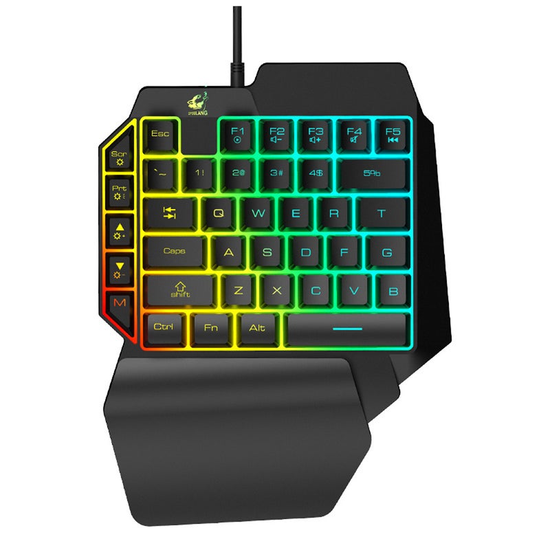 One Handed Membrane Keyboard Wired Gaming Keypad With Led Backlight 35 Keys For Lolpubgcf