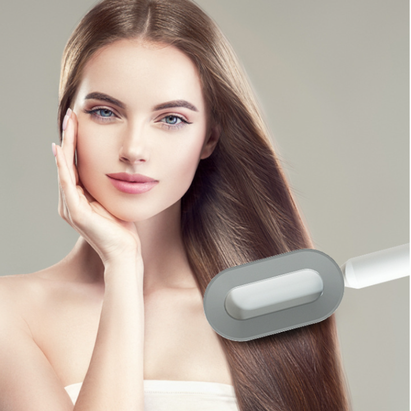 One-Press Self Cleaning Hair Brush Standing Base Women