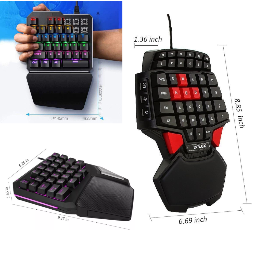 One Single Hand Usb Wired Gamer Keyboard