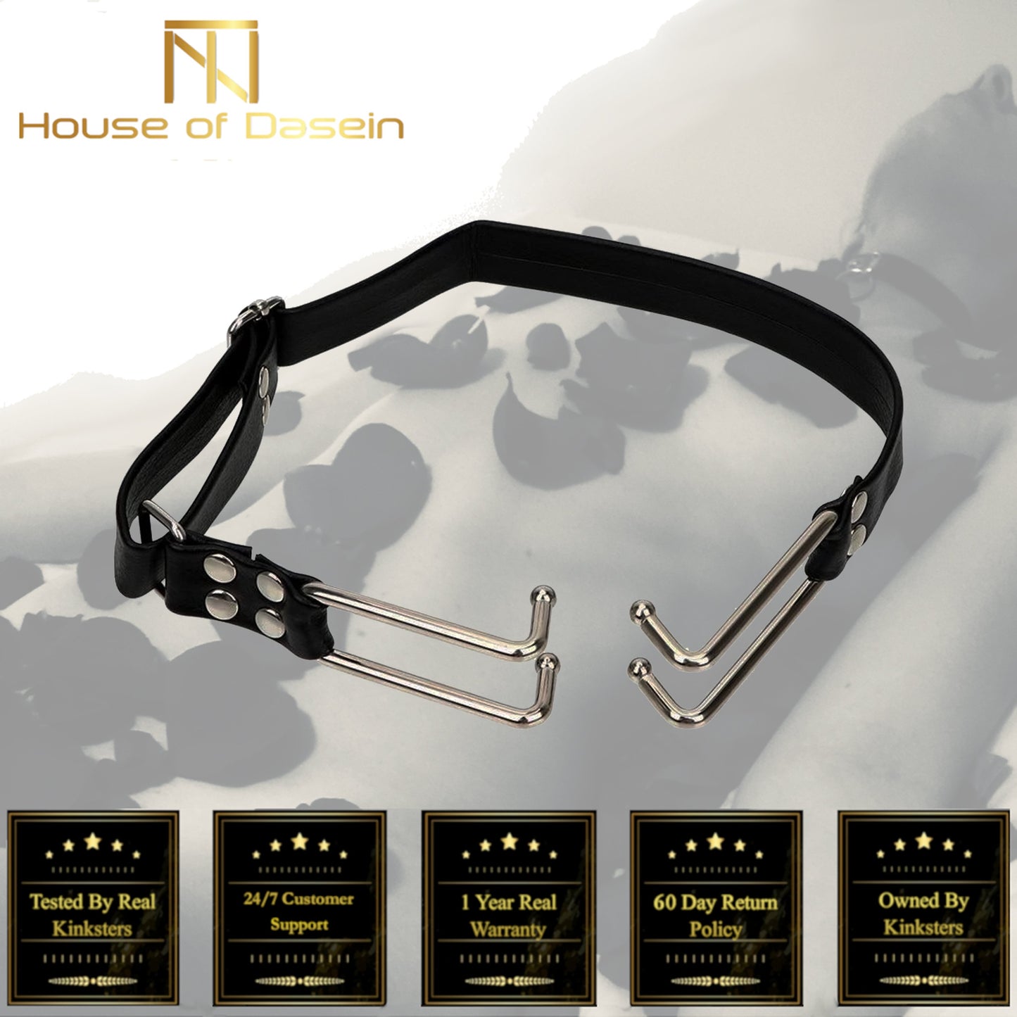 Open Mouth Hook Gag Head Harness Bondage Kink Fetish Restraints