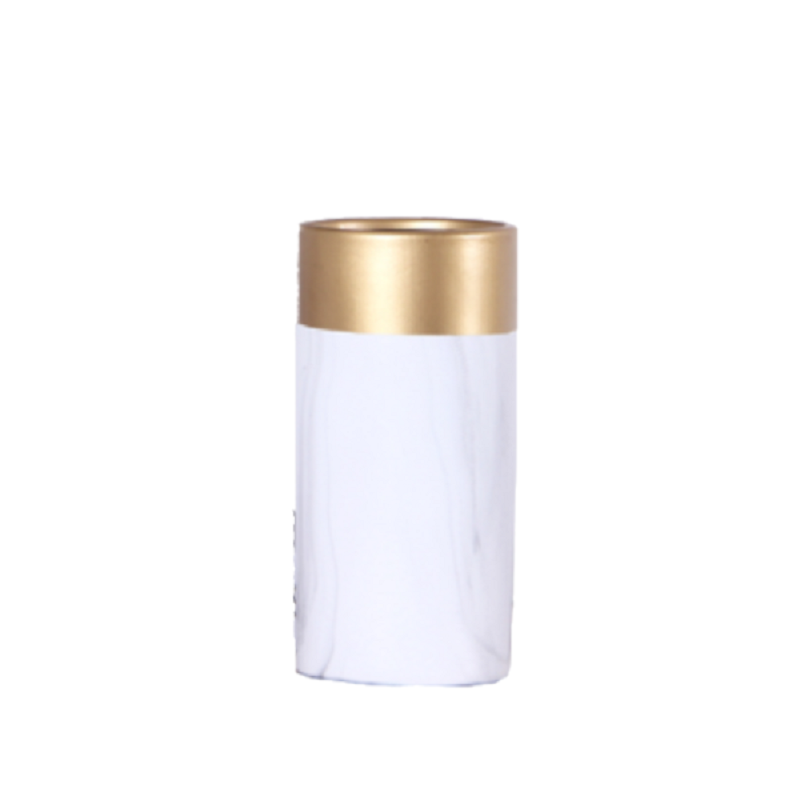 Opulent Vase White / Gold Marble Design Elegant Decor
