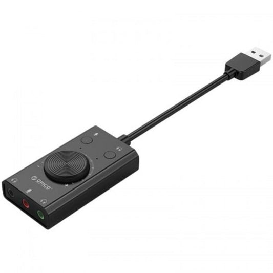 Sc2 External Usb Sound Card Mic Adapter 3.5Mm Jack Stereo Headset Volume Adjustment Free Drive For Pc Black