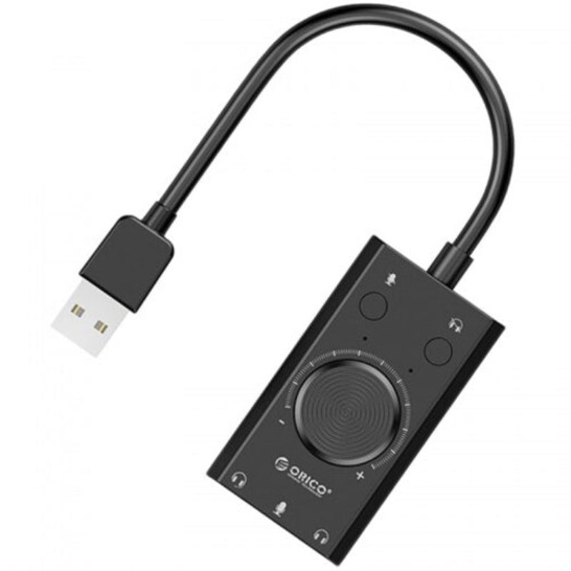 Sc2 External Usb Sound Card Mic Adapter 3.5Mm Jack Stereo Headset Volume Adjustment Free Drive For Pc Black