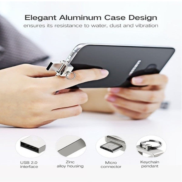 3 In 1 Pen Drive Micro Usb2.0 Memory Stick Metal For Type C Adapter 32Gb