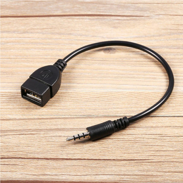 3.5Mm Male Audio Aux Jack To Usb 2.0 Type Female Converter Adapter Cable