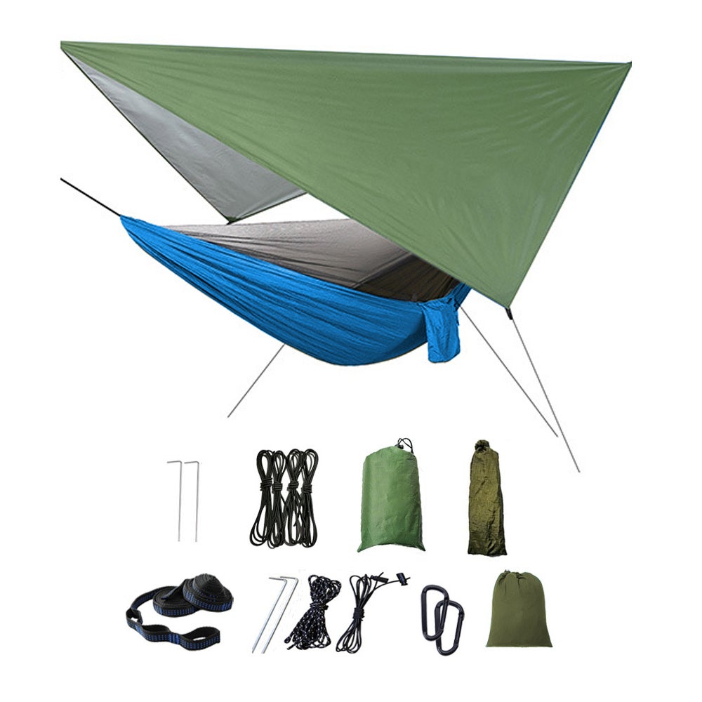 Outdoor Camping Hammock With Rain Fly Tarp Mosquito Net And Tree Straps