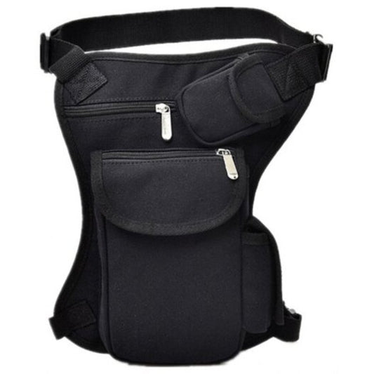 Outdoor Canvas Drop Waist Leg Bags Pack Motorcycle Riding Hiking Black