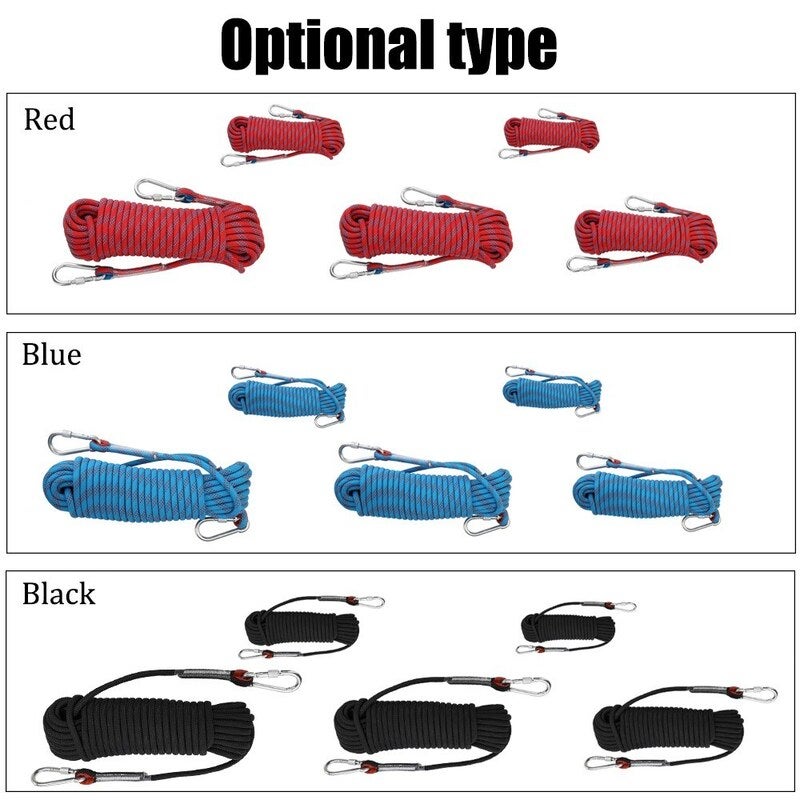 Outdoor Climbing Rope Rock Ice Equipment High Strength Survival Paracord Safety Ropes Accessory Blue