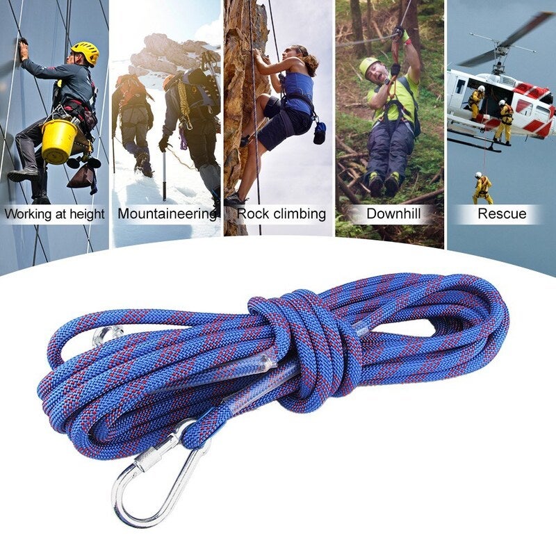 Outdoor Climbing Rope Static Rock Black