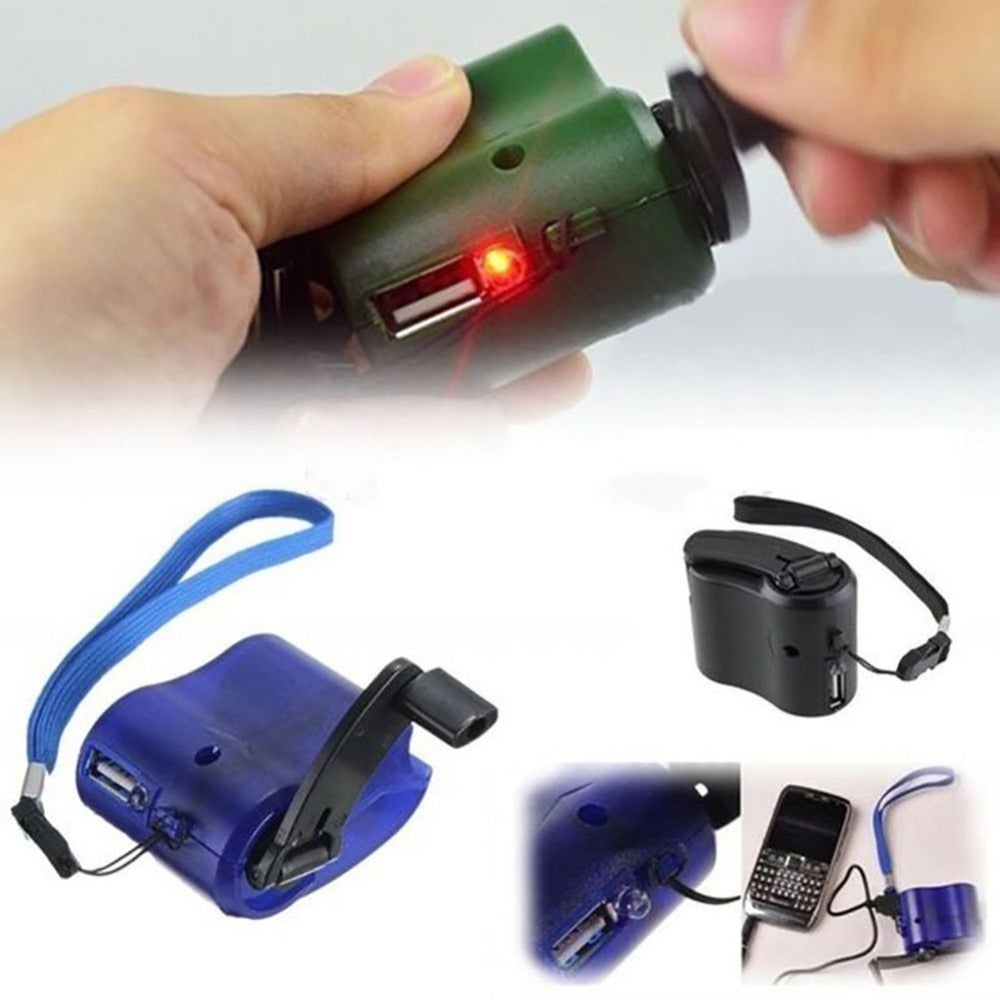 Outdoor Emergency Hand Power Dynamo Crank Usb Charging Charger Camping Backpack Survival Gear