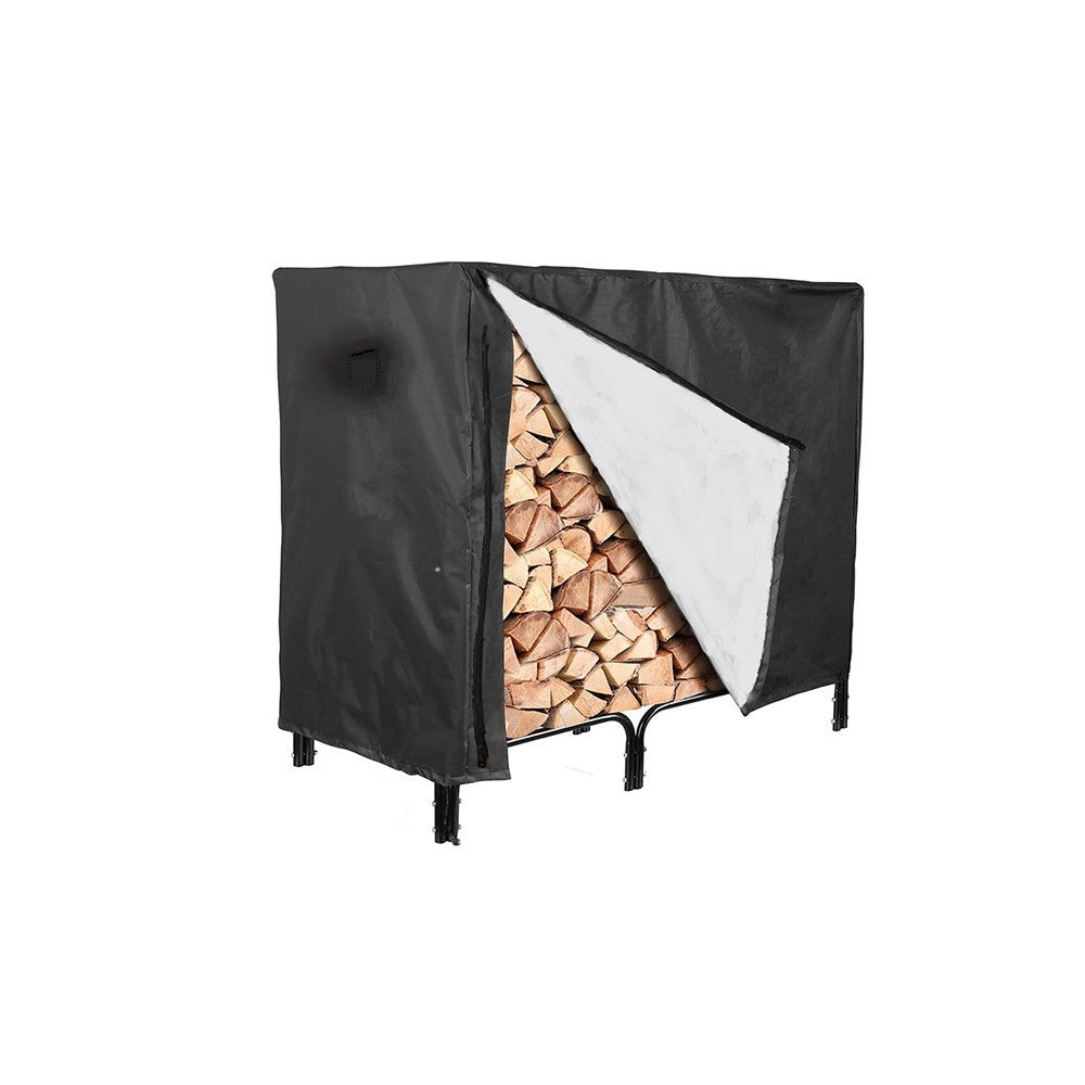 Outdoor Firewood Log Storage Rack Cover Protects Rain Snow Elements