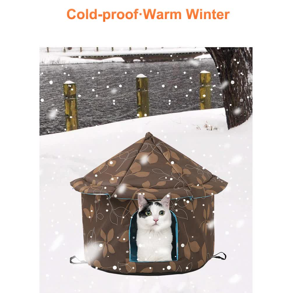 Outdoor Waterproof Cat House Insulated Weatherproof Warm Shelter For Cats Ideal Winter Protectionsize: M 40*41Cm