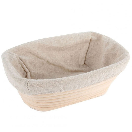 Banneton Brotform Dough Rattan Bread Proofing Basket With Cloth Cover 21X14x8cm