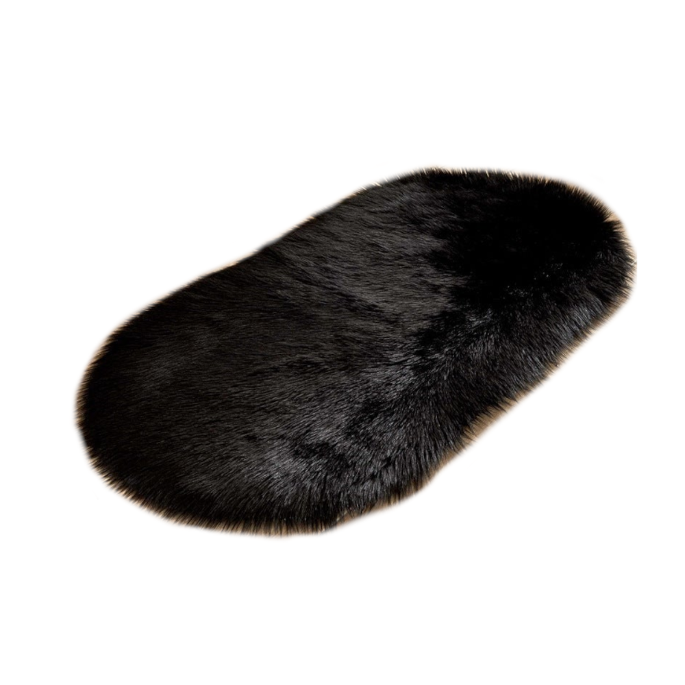 Oval Shaped Artificial Wool Fur Soft Plush Rug Carpet Mat