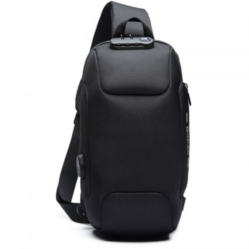 Ozuko Men's Anti Theft Chest Bag Waterproof Oxford Cloth Dark Gray
