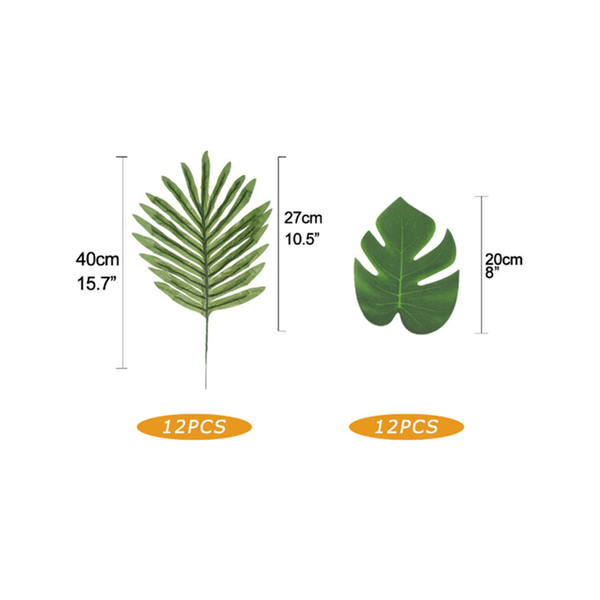 Party Decorations Artificial Palm Monstera Leaves Hibiscus Flowers