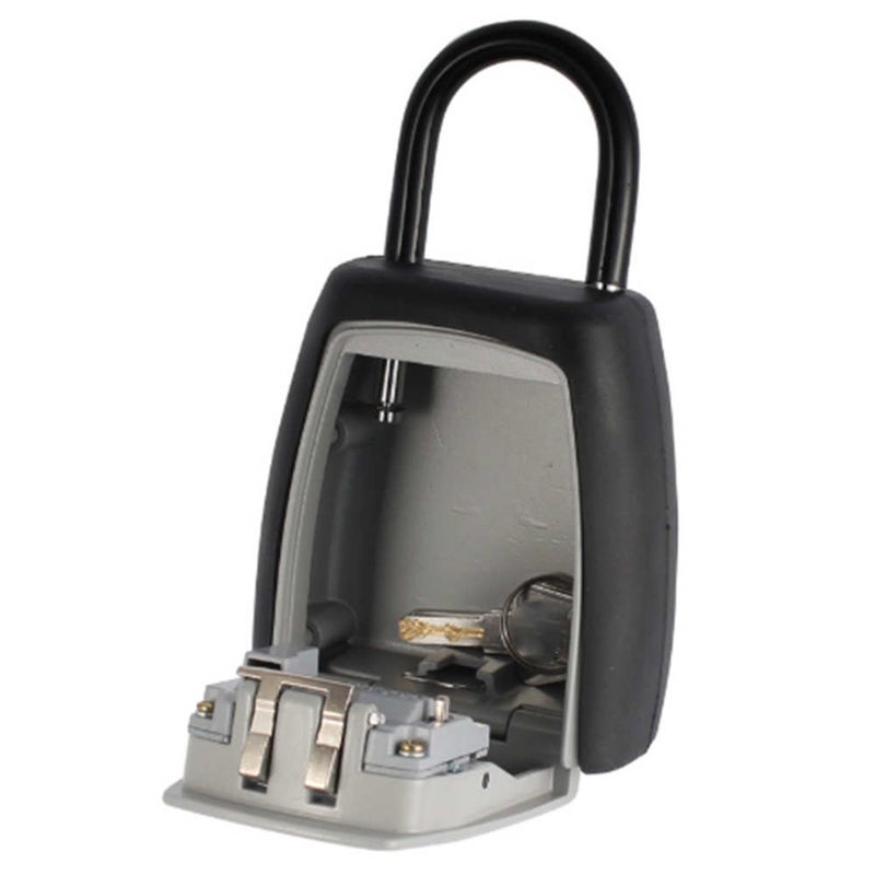Password Key Box Four Digit Lock Padlock Type Storage Grey