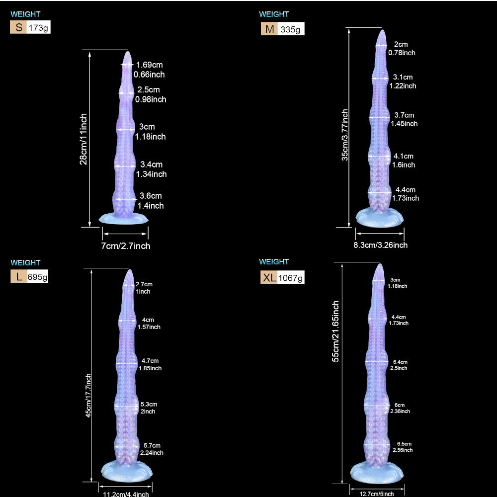 Pastel Purple Sea Jade Long Tentacle Silicone Dildo