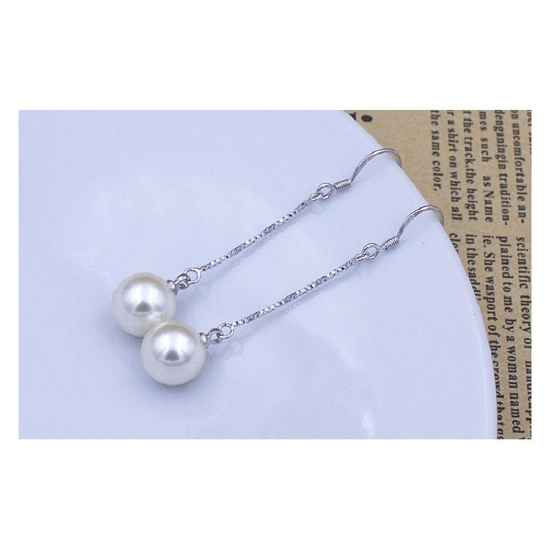 Water Drop Dangle Studs Pearl Earrings Wire Beads