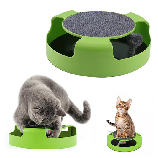 Pet Cat Catch Mouse Interactive Toy Scratch Board With Felt Scratching Claw Mat
