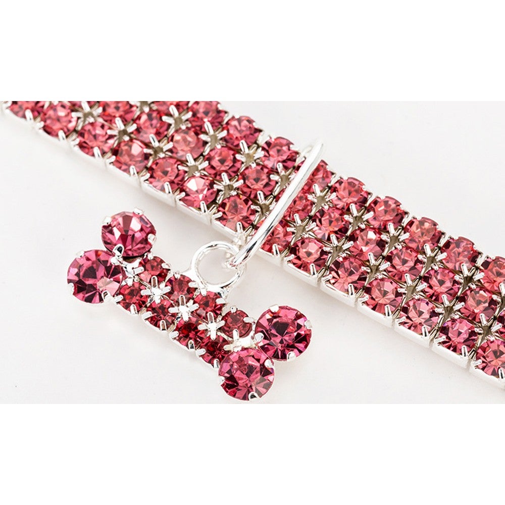 Pet Diamante Collar Bling Rhinestones Wedding Party Walking