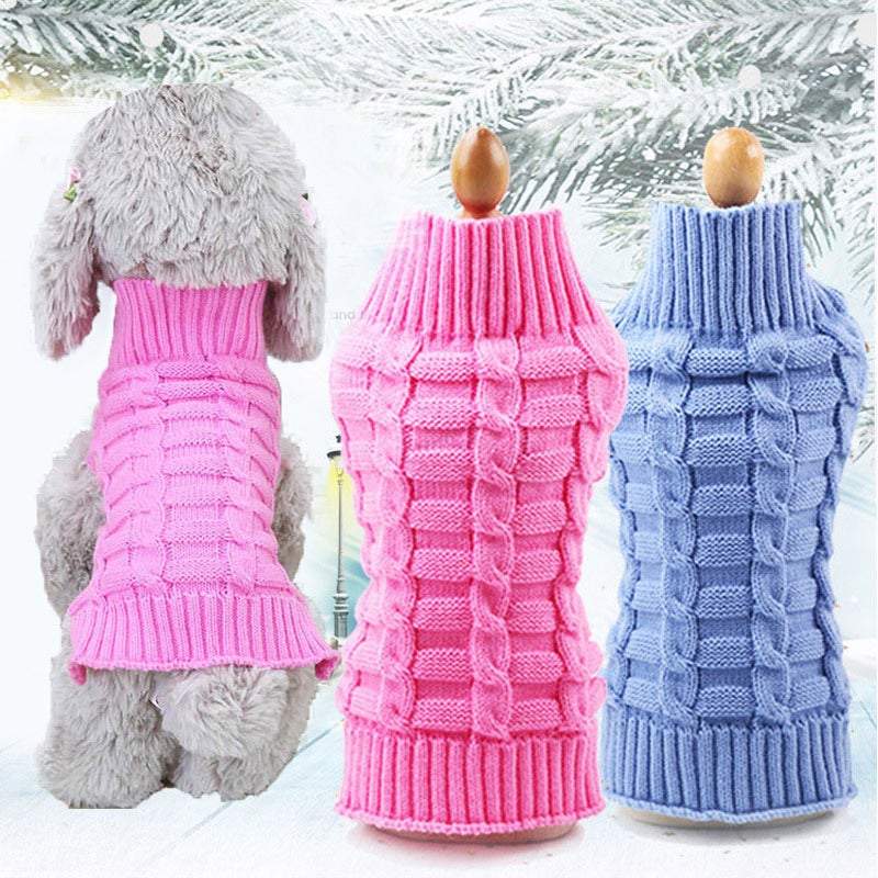 Dog Apparel Pet Sweater Winter Warm Knitted Clothes