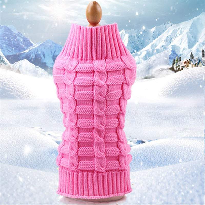 Dog Apparel Pet Sweater Winter Warm Knitted Clothes