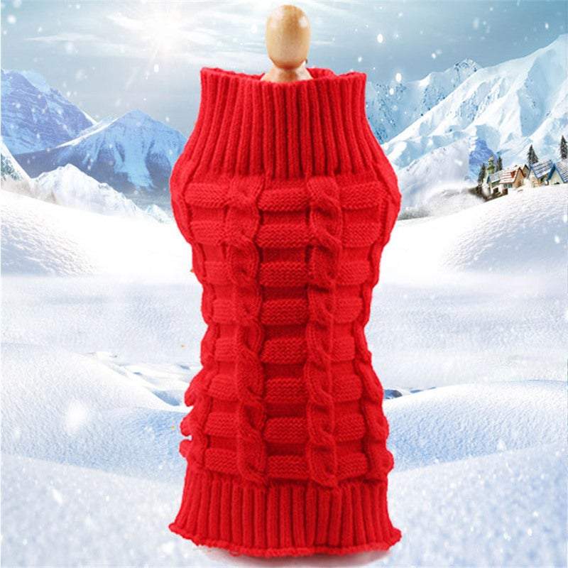Dog Apparel Pet Sweater Winter Warm Knitted Clothes