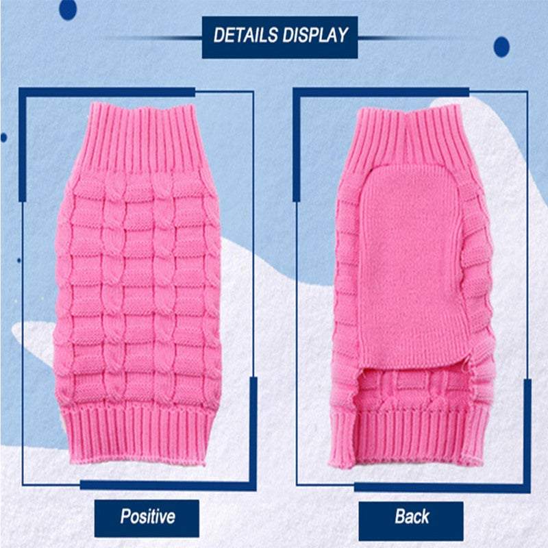 Dog Apparel Pet Sweater Winter Warm Knitted Clothes
