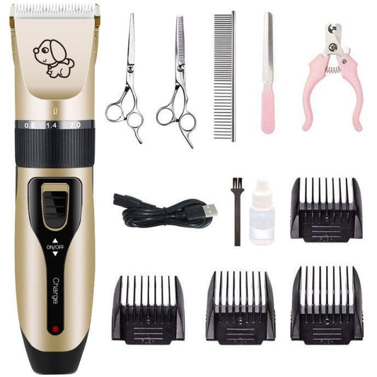 Pet Electric Hair Clipper Rechargeable Cordless Dogs Cats Grooming Clippers Kit