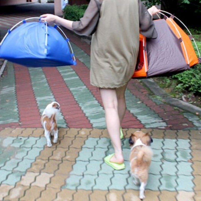 Pet Tent Dog Cat Oxford Cloth Outdoor Travel Supplies Pumpkin Orange