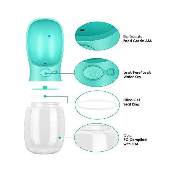 350Ml Portable Pet Drinking Cup Out Dog And Cat Bottle Blue