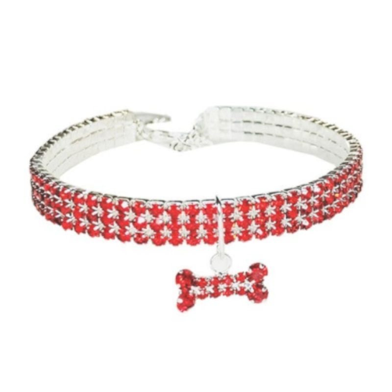 Pet Diamante Collar Bling Rhinestones Wedding Party Walking