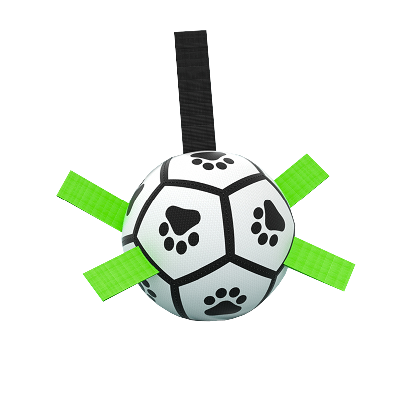 Pet Outdoor Soccer Ball Toys Tug Of War Dog Training Football With Grab Tabs