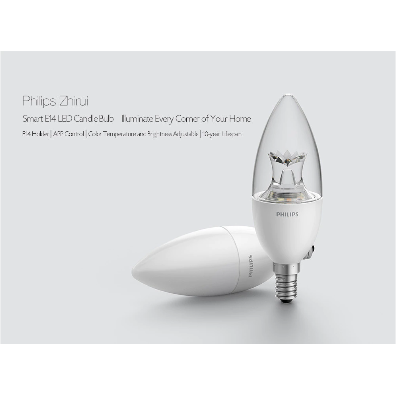 Xiaomi Zhirui Smart Led Bulb E14 Candle Lamp 220 240V Ecosystem Product White Crystal
