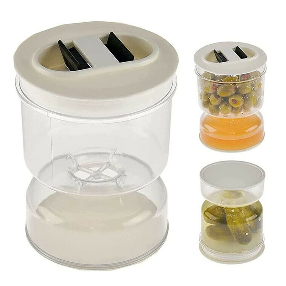 Pickle Olive Hourglass Jar Can Dry And Wet Separate Container Olives Food