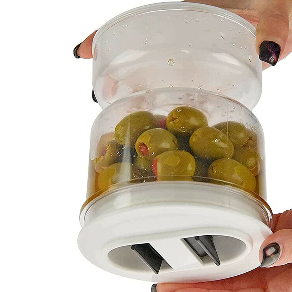 Pickle Olive Hourglass Jar Can Dry And Wet Separate Container Olives Food
